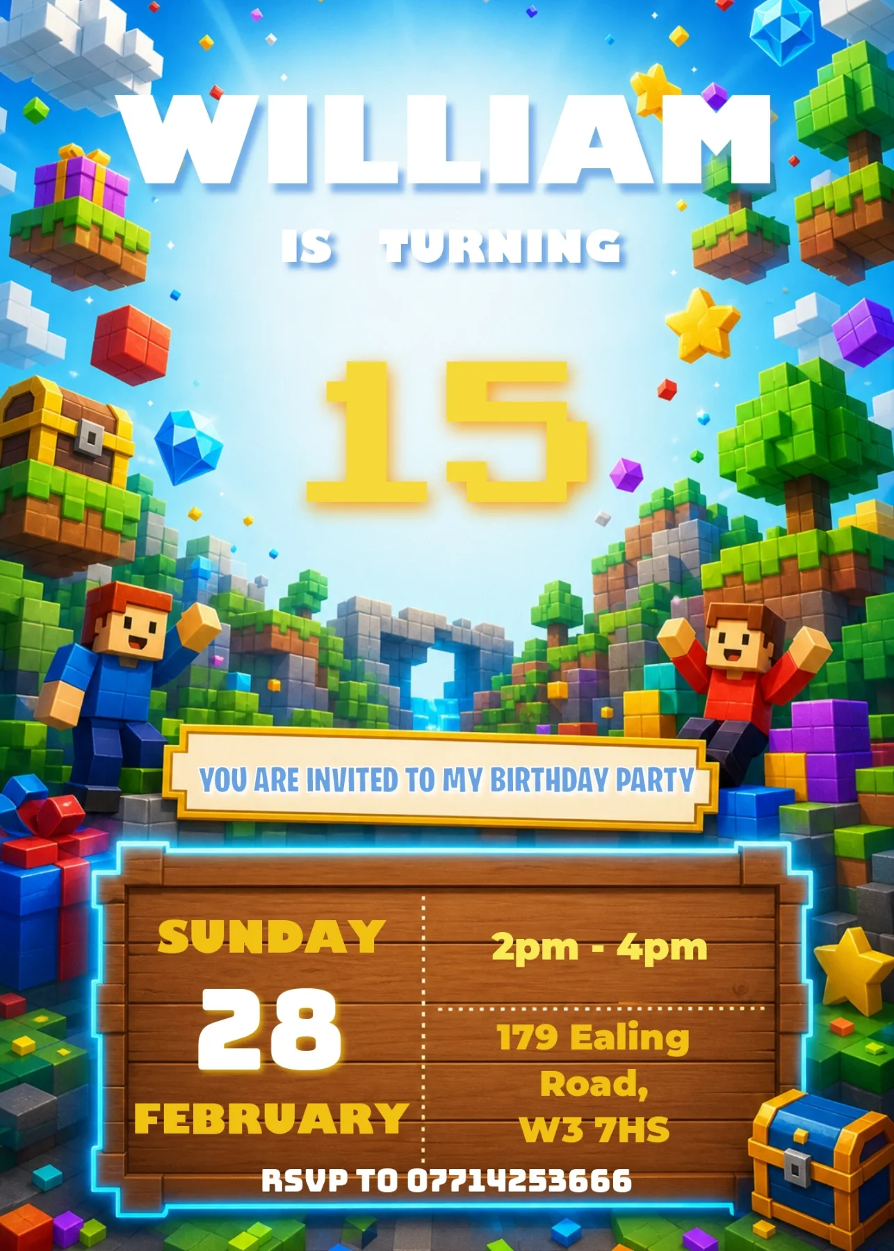 Gaming Party invite preview